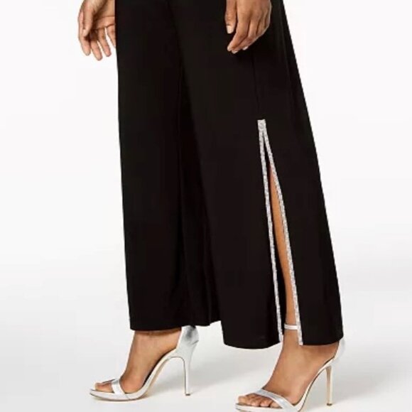 MSK Rhinestone Sequin Wide-Leg Pants - Picture 2 of 2